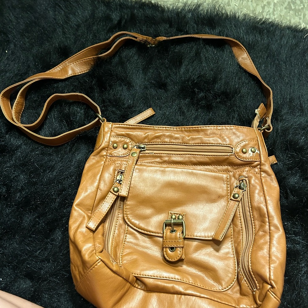 Tan Leather Crossbody Bag